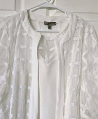 Maya Brooke White 2-Piece Dress/ Duster Set Mother of Bride/Groom Sz 18W