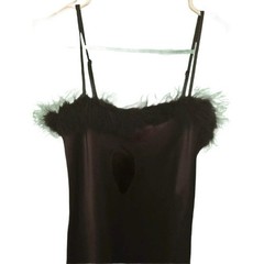 bebe Feather Trim Satin Slipdress NWT Size M
