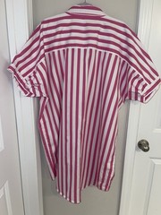 A New Day Women’s XXL Pink/White Striped Button-Up Shirt Dress PLUS SIZE