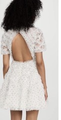 NWT Needle & Thread White Polka Dot Evelyn Backless Micro Mini Dress 4 #xh
