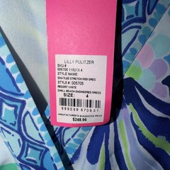 NWT LILLY PULITZER $248 WRAP DRESS TROPICAL GREEN BLUE WHITE TANK 4/Small