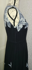 NWT Tendency brand black sleeveless maxi dress w gray & white flowers, ladies&rsquo; M