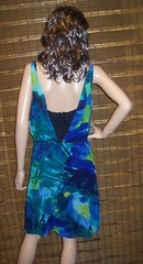 Donna Morgan Blue/Green Multi Chiffon Lace Dress Sz 14 NWT $128