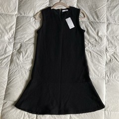 NWT Mango MNG Suit Collection Little Black Dress Mini S/M Stretchy Waffle Flare