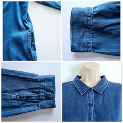 Seasalt Size 24 RRP £ BNWT Blue Jeans Denim Shirt Dress Collared Pockets