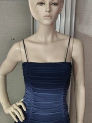 Pink Vanilla womens navy ombre ruched strappy mini dress size 10