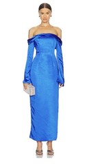 NWT Off-Shoulder Satin Evening Gown
