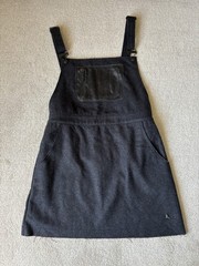 Dr Martens Wool Pinafore Dungaree Dress Womens Medium Grey Felt Worker Utility