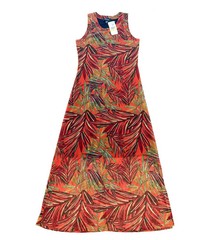 Karen Kane Radiant Feelings Mango Tango Printed Mesh Midi Dress Size M NWT