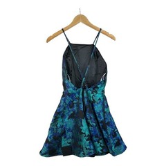 NWT Lulus Fantasy Blooms Black and Teal Floral Backless Mini Dress Size Medium