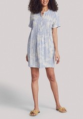 Faherty Gemina Linen Blend Mini Dress in Sky Blue Women’s M