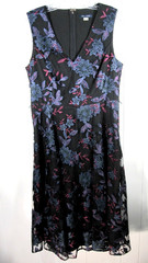 Tommy Hilfiger Dress Womens 8 Floral Embroidery Midi Whimsigoth Dark Fairy Flowy