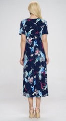 JOSTAR LONG DRESS Slinky Poly Spandex STRETCH Knit TRAVEL Blue S M L XL 2X 3X