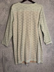 Victoria Beckham Mint Green & Tan Lace Midthigh Length 3/4 Sleeve Dress 22/24