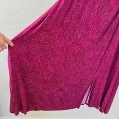 Soft Surroundings Maxi Dress Pink Paisley Womens Size 2X Long Sleeve Spandex