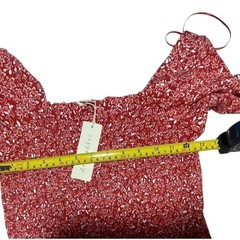 Copper Key Red Floral Smocked Puff Sleeve Mini Dress Square Neck NWT Size S
