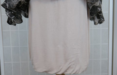 H Trend Made In Italy Blouson Dress Size S Grey Beige Animal Print Silk/Jersey