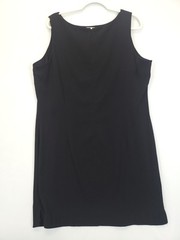 Amanda Smith Black Shift Dress Sleeveless Zip Women 18W Office Staple Layering