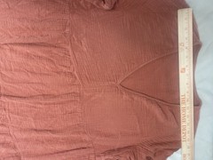 100% Cotton Universal Thread Rust Cotton Gauze Tiered V-Neck Balloon Sleeve L