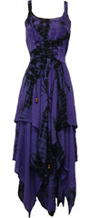 Tie Dye Dress Maxi Sleeveless Corset Pixie Purple Black 8 10 12 14 16 18 20 22