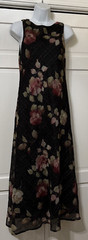 Vintage Connected Apparel Black Floral Fairy WhimsiGoth Maxi Dress 8P