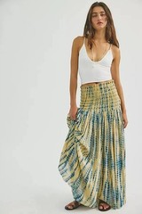 Free People Fp One Ravenna Printed Convertible Maxi Skirt Smocked Dress New XS