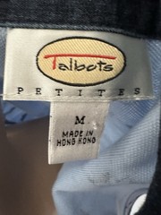 Vintage Talbots Petites Blue Floral Polo Dress M Cotton Sleeveless Preppy Golf