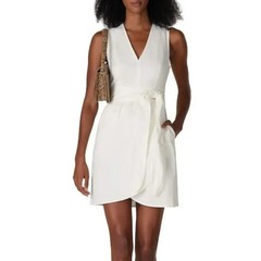 Marissa Webb Collective White Belted Tie Waist Wrap Skirt Dress Women&rsquo;s Size S