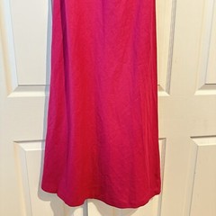 New Zara Linen Blend Halter Maxi Magenta Dress Small 3602/268