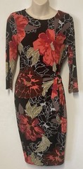 DEBENHAMS SIZE 14 Soft Stretch Floral Print Dress