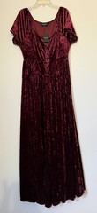 Torrid Nightfall Hook & Eye Velour Maxi Dress Windsor Wine (Red) Size 0X NWT