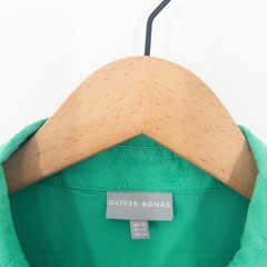 Oliver Bonas Embroidered Cotton Shirt Mini Dress Size 18 Green Intricate Summer