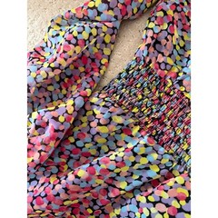 Tahari Arthur S. Levine Confetti Dot Smocked Waist Midi Dress Multi Color Size 8