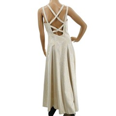 Jessica McClintock for Gunne Sax Cream Brocade Elegant Formal Prom Dress Women S