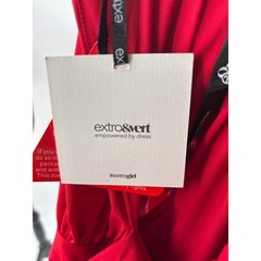 Extro&Vert Red Gathered Ruched Bubble Hem Mini Dress Size M