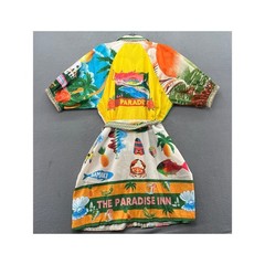 Micas Dress Womens XL Tropical Vacation Print Button Down Mini Belted Pockets