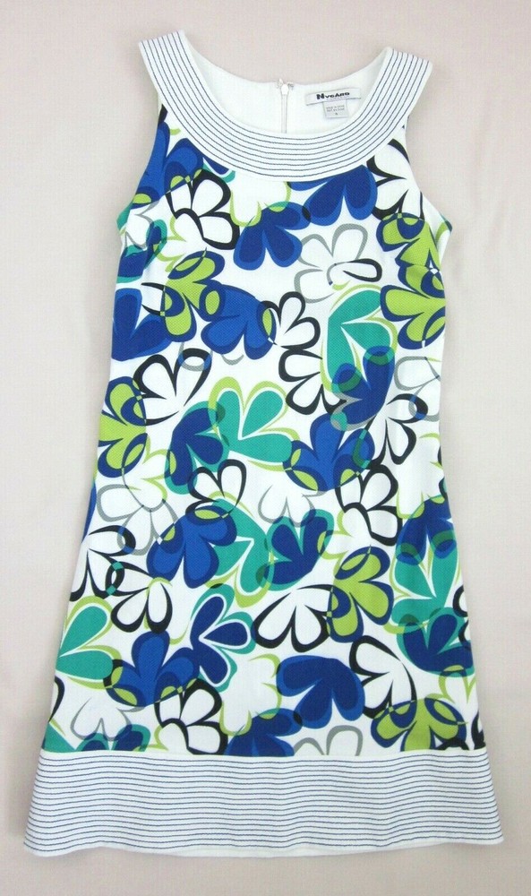 Peter Nygard Collection Flower Power Birdseye Sleeveless Stretch Cotton Dress 4