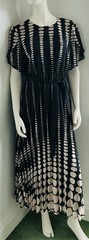 BNWT Love & Roses Black Spotty Pleated Midi Dress Size 14 Lined Free P&P