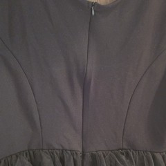 Black Tulle Layered Ruffle Cap Sleeve V-Neck A-Line Dress 1XL Plus Short