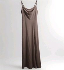 Birdy Grey Women S Taupe Tan Maxi Sleeveless Dress Bridesmaid Wedding Formal VGC