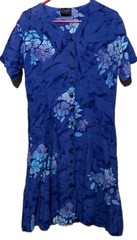 Cantiki Batik Dress S Tropical Floral Turtles Rayon Boho Hippie Pockets Sundress