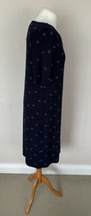FAB Hobbs Navy Blue Orange Random Simple Floral Print Jersey Dress Size 12 VGC
