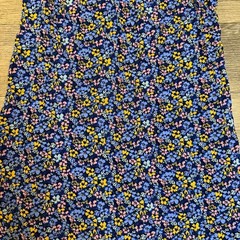 Gap Floral Shift Sundress Women&rsquo;s [S] Blue V-Neck Sleeveless Tie Back Rayon Mini