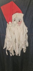 Homemade Jumper Dress Chambray Santa Claus On Front Size M/L Red Accents