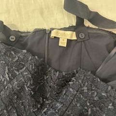Etcetera Navy Blue Textured Mini Dress With Adjustable Or Removable Straps