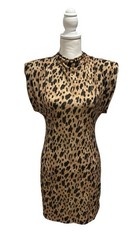 NWT Zara Leopard Print Sheath Dress, Size L