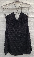 New Foxiedox Black Petal Appliqué Slip Dress Women&rsquo;s US Size L