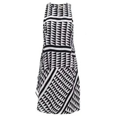 Edun 100% Silk Asymmetrical Tiered Tank Black Checkered Mini Dress sz 4