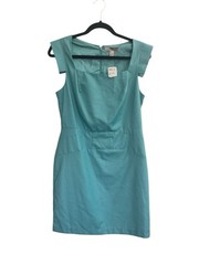 NWT Forever 21 Womens Large Aqua Blue Sheath Dress Cap Sleeves Lined #4743