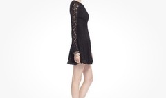 Free People “ Teen Witch” Black Lace Skater Fit Flare Whimsy Goth Fairy Sz L??